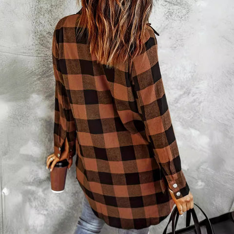 Spring new European and American striped polished button-up shirt women's m301943