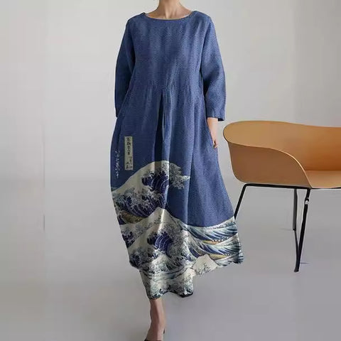 Robe femme à col rond, nouvelle collection m301069