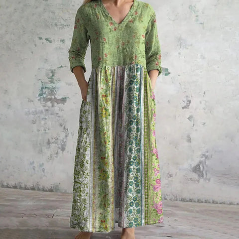 Robe décontractée d'été ample à manches longues imprimée en 3D m301729