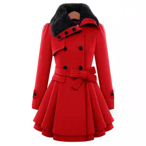 Vêtements pour femmes, veste longue en laine ajustée, trench-coat croisé en laine pour femmes m300531 