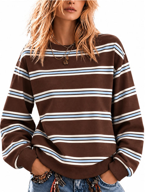 Casual Crew Neck Long Sleeve Pullover 3D Digital Printing Women's Sweater FF303429 03