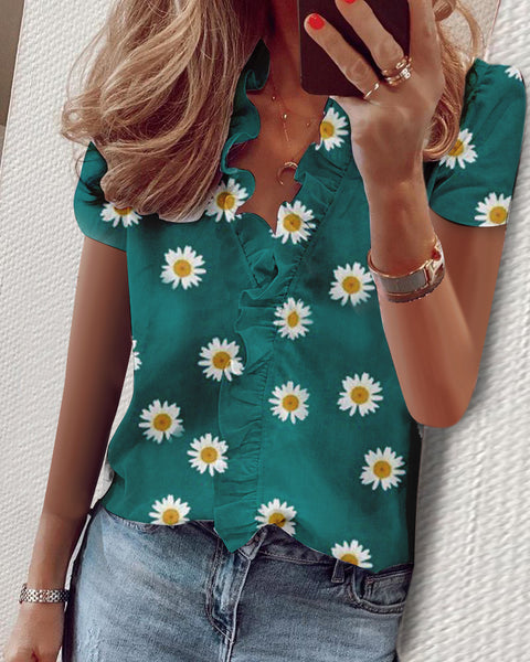 Long Sleeve Ruffle Shirt Women's Shirt m301332