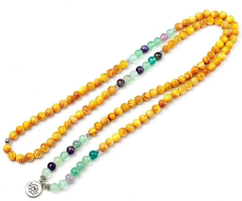 Bracelet Amazon 8 mm avec pendentif œil de Bouddha 108 lotus m3331231