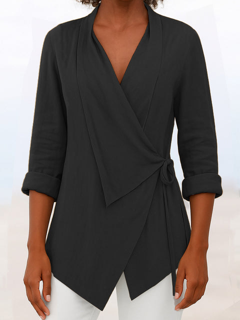 Spring and summer lapel solid color loose shirt m302699