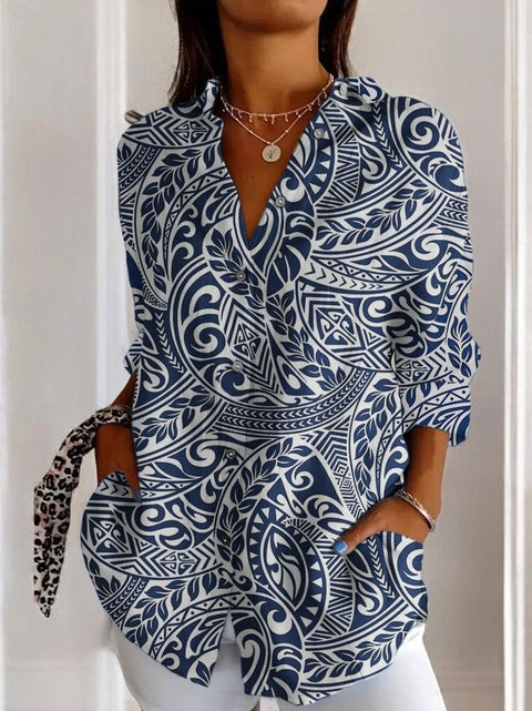 Chemise à manches longues tendance été, motif floral imprimé 3D, chemise m301226 