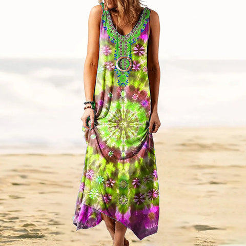Robe gilet ample à imprimé ethnique m301453 