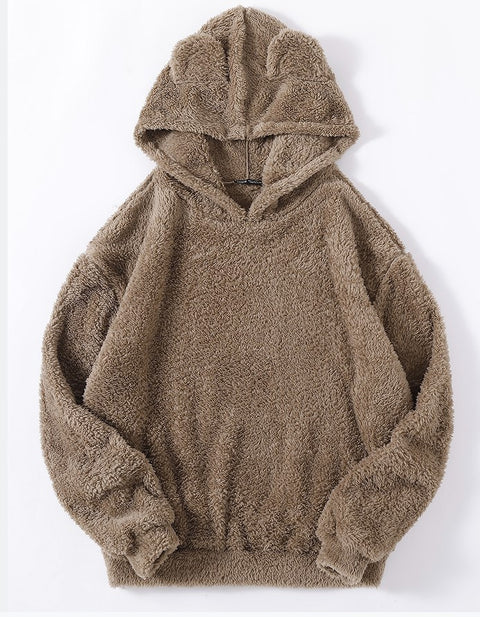 Neuer flauschiger Thermopullover mit Hasenohren und Kapuze m300439 