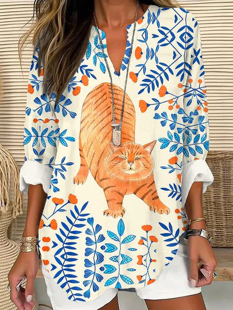 Pull ample à col rond et imprimé pour femme, grande taille, décontracté, T m301359 
