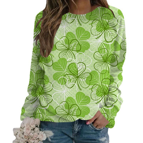 Pull col rond imprimé manches longues femme m300913 