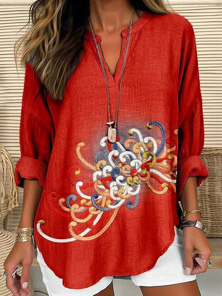 Pull ample à col rond et imprimé pour femme, grande taille, décontracté, T m301359 