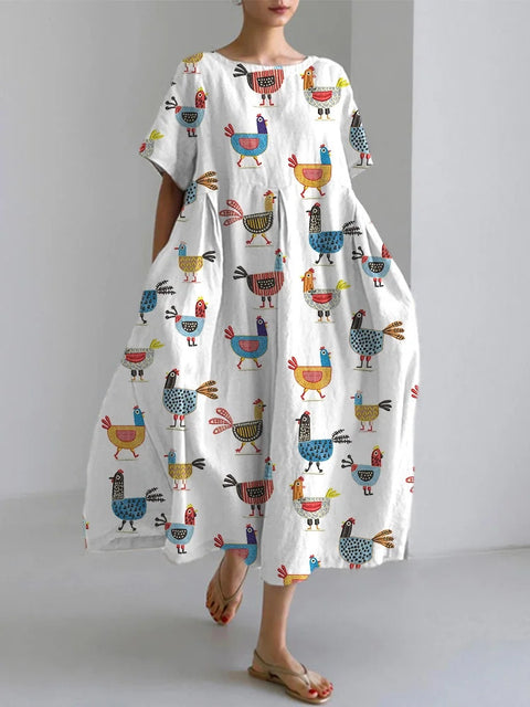 3D-Digitaldruck Freizeitkleid für Damen in großen Größen mit kurzen Ärmeln m302781