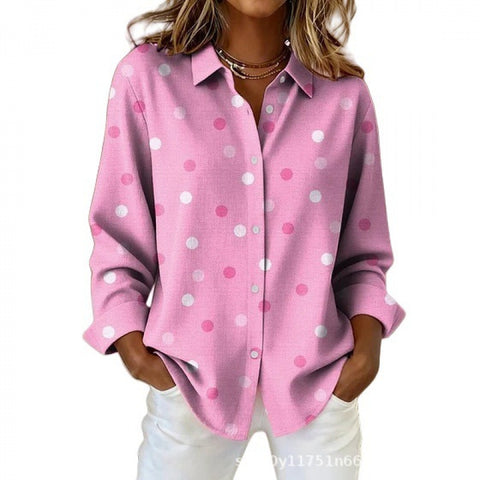Chemise florale pour femme, imprimé floral numérique 3D, rose frais et doux, haut polyvalent m302217