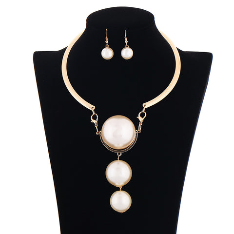 Collier avec pendentif en perles surdimensionnées, style européen et américain, m3331193 