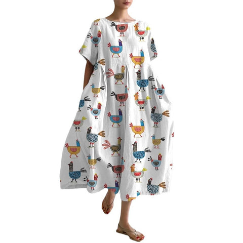 3D-Digitaldruck Freizeitkleid für Damen in großen Größen mit kurzen Ärmeln m302781