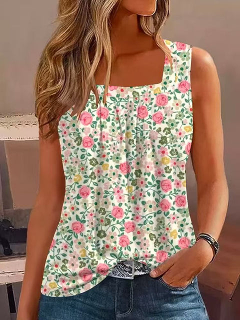 Pull décontracté sans manches à col unique, impression numérique, haut t-shirt pour femme m301439 