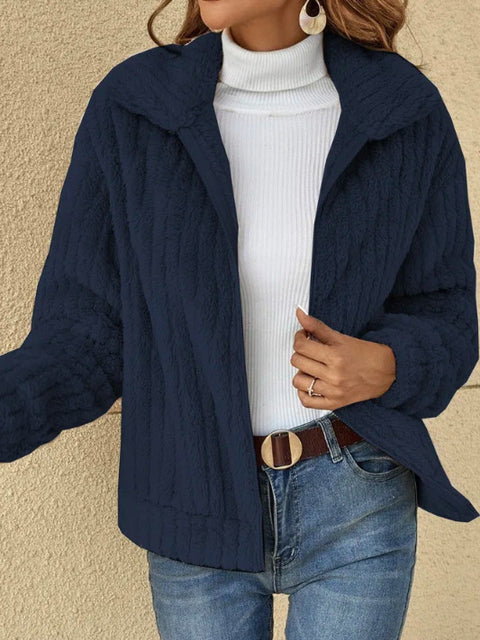 Veste courte à revers en peluche avec bande de protection M300357 