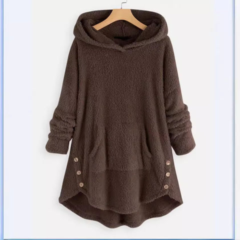 Pull à capuche manches longues en velours double face, taille moyenne et longue m300435 