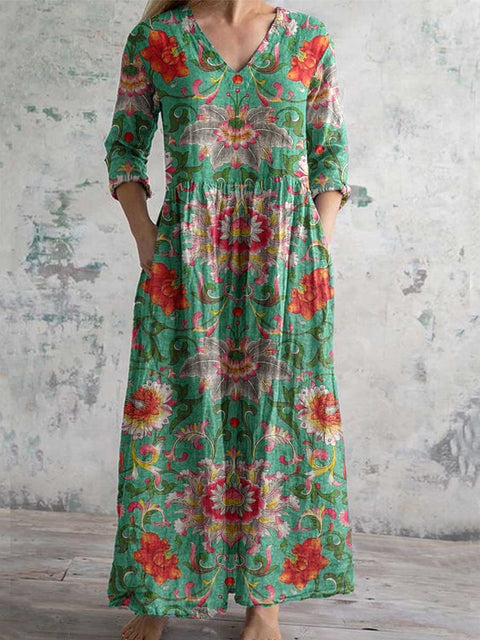 Robe décontractée d'été ample à manches longues imprimée en 3D m301729