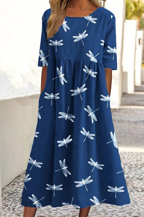 Fashion digital print big wide dress m302128