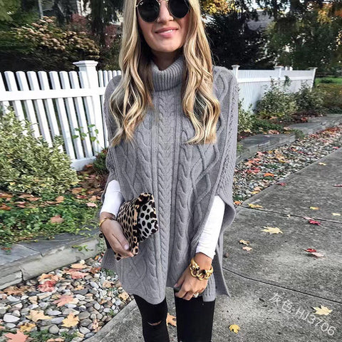 Turtleneck solid color street hipster sweater loose fashion sweater women m300498