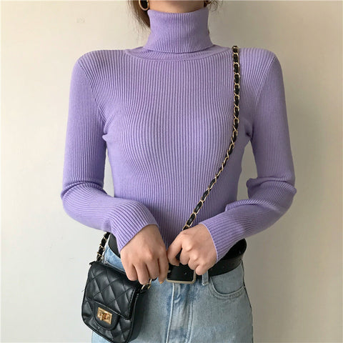 Slim-fit solid-color pullover top m302025