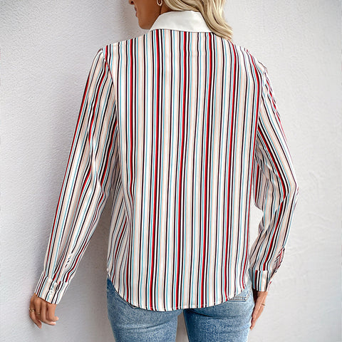 Chemise à rayures verticales pour femme m300820 