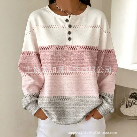D digital printing 4-button women's sweatshirt ff303280