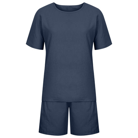 Ensemble deux pièces ample à manches courtes et short, style décontracté, m301179 