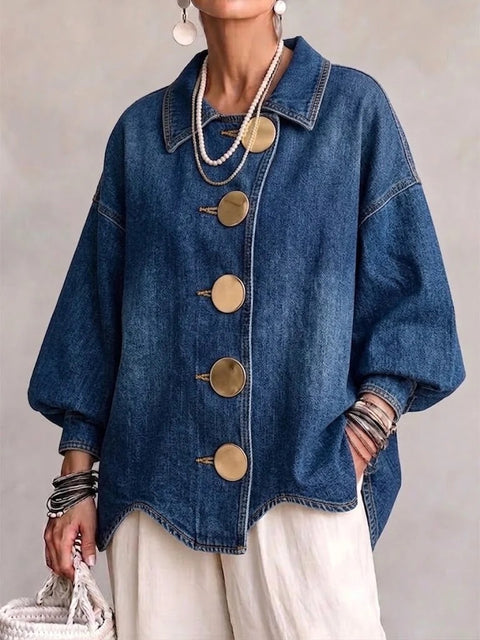 Autumn and winter women's fashion loose lapel long-sleeved jacket FF303445