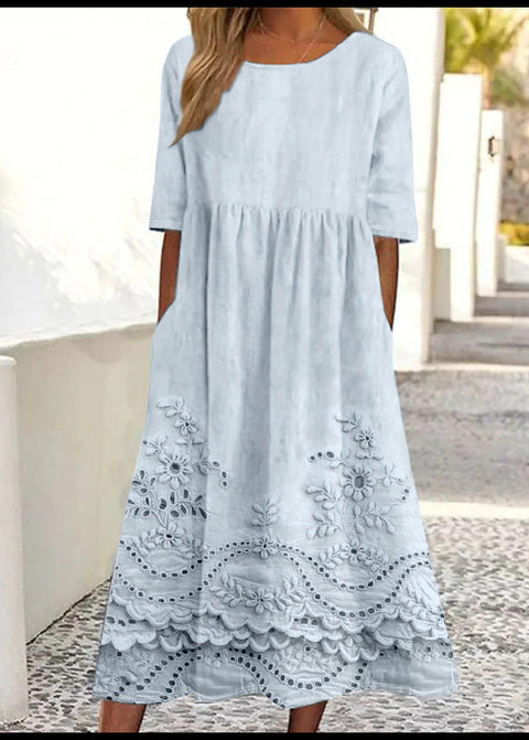 Summer new mid-waist women's casual round neck printed pendulum skirt m301259