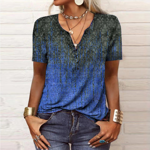 T-shirt femme à manches courtes, imprimé ethnique, mode femme m300017 