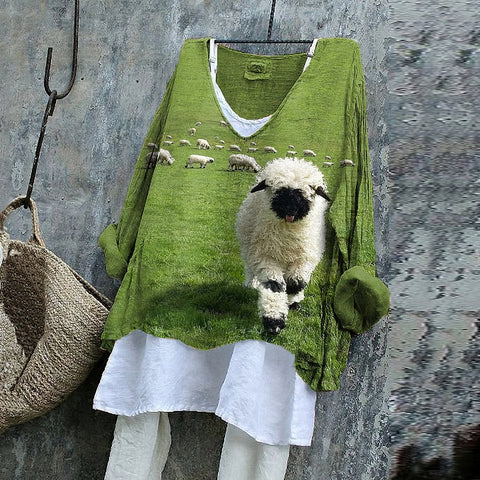 Pull décontracté à manches longues et col rond, imprimé, T-shirt une pièce m301042