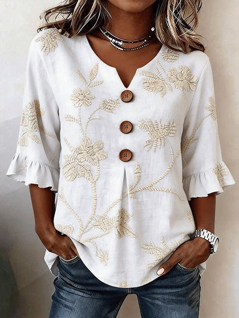 Digital printing sweet and cute T-shirt lace sleeve m302842