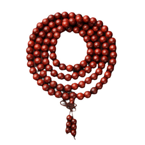 Bracelet en bois de santal rouge lobulaire à haute densité, 108 perles de Bouddha en bois de santal sanguin de Zambie à grain lisse et à haute teneur en huile, m3331319 