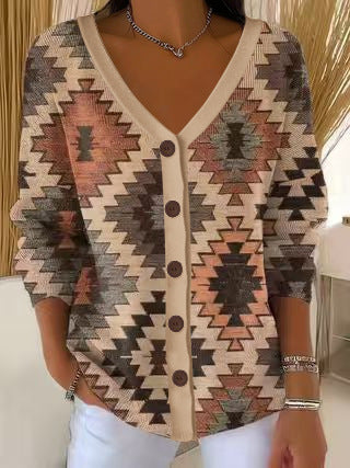 3D Digital Printed Women's Shoulder Cardigan Sweater FF303400 01
