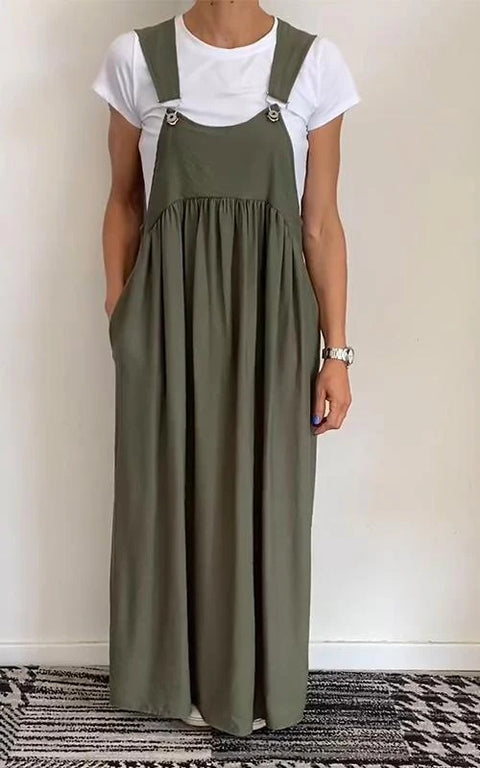 Women's suspender cotton and linen dress long dress women's m302498