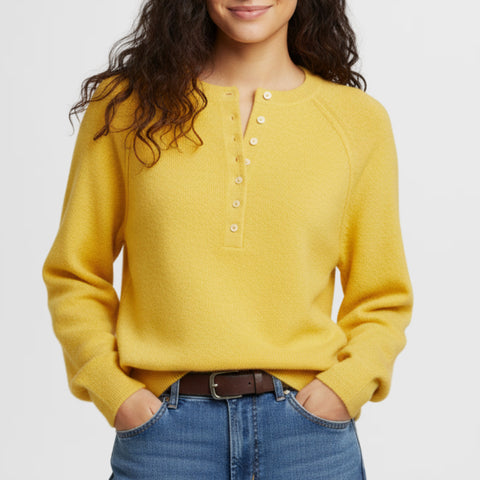 Autumn and winter women's casual crew neck sweater henry shirt button-up knitted pullover m302518