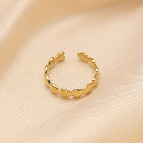Bague de luxe légère en acier titane plaqué or, résistante à la décoloration, m3331184