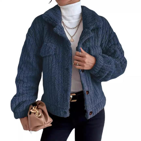 Veste polaire épaisse et confortable pour femme, vêtement décontracté, en peluche, m300354 