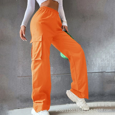 Pantalon sans ceinture taille haute, pantalon large, coupe droite, ample, style décontracté, m301371 