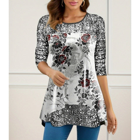 T-shirt col rond imprimé mode M300178 