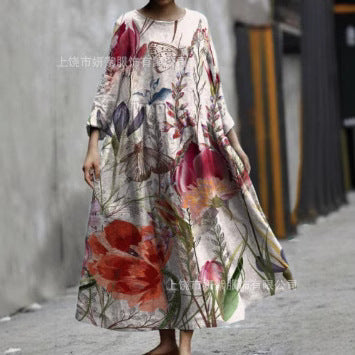 Printed Casual Loose Dress Women FF303188
