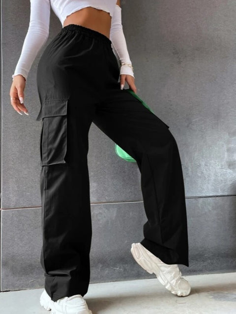 Pantalon sans ceinture taille haute, pantalon large, coupe droite, ample, style décontracté, m301371 