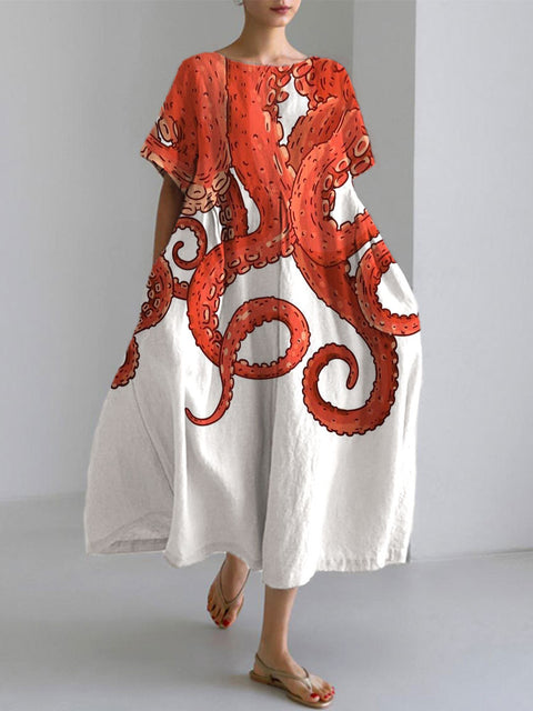 Robe longue ample à imprimé floral rétro pour femme m300916 