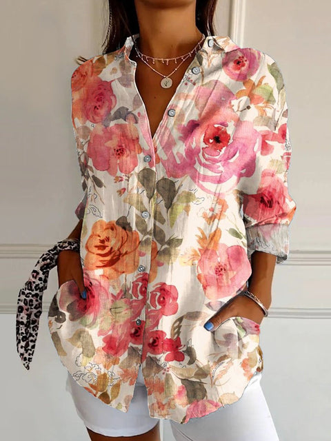 Chemise longue à manches et épaules imprimée en 3D à motif abstrait pour femme m302463