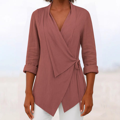 Spring and summer lapel solid color loose shirt m302699