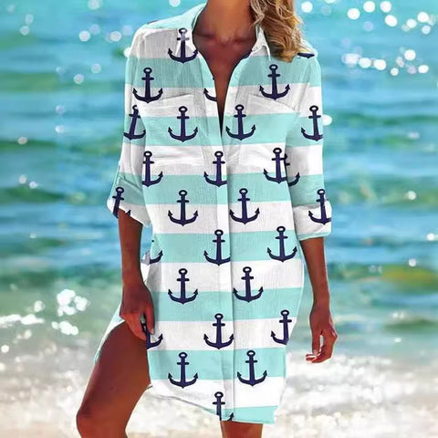 Veste de bikini, maillot de bain, cardigan, chemise de plage imprimée pour femme, m301274 