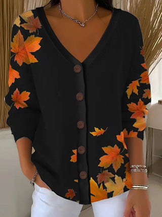 3D Digital Printed Women's Shoulder Cardigan Sweater FF303400 02