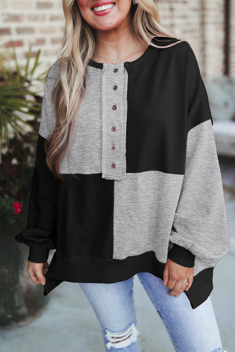 Pull à revers long en polaire contrastée pour femme, haut m301011 
