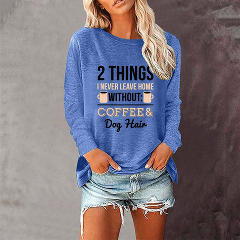 T-shirt ample à manches longues et col rond pour femme, imprimé commerce extérieur, M300920 
